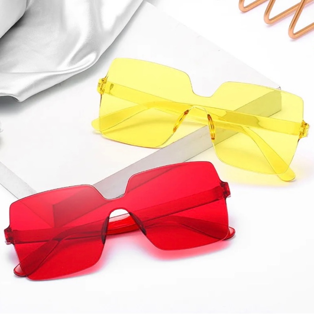 Red and Yellow Oversized Sunglasses